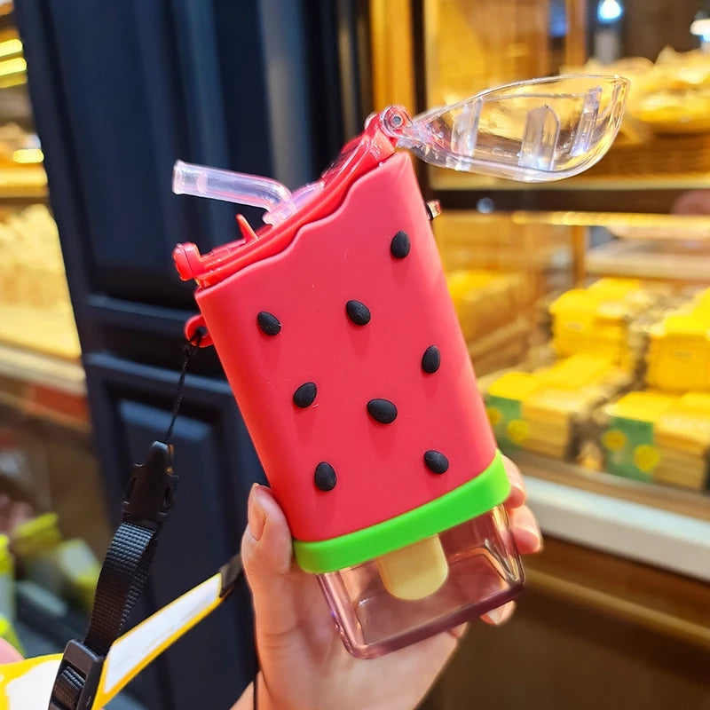 Ice Cream Water Bottle With Straw