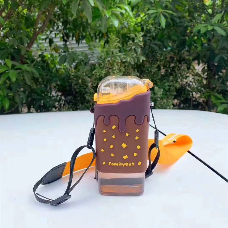 Ice Cream Water Bottle With Straw