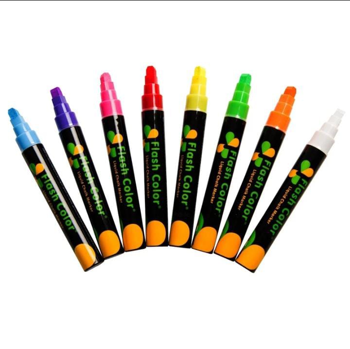 Liquid Chalk Erasable Markers (Fluorescent Pack of 8)