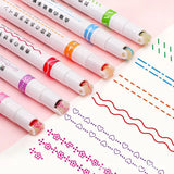 6 Pcs Line Shaped Colorful Stamp Markers